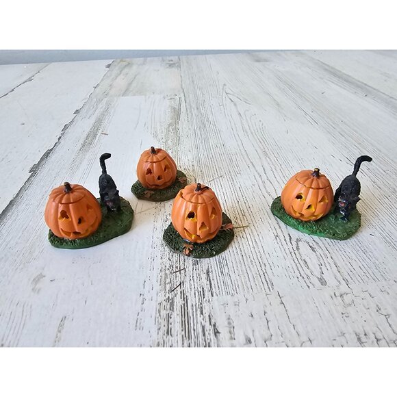 Lemax pumpkin cat Halloween decor jack-o'-lantern accessories - Picture 1 of 6
